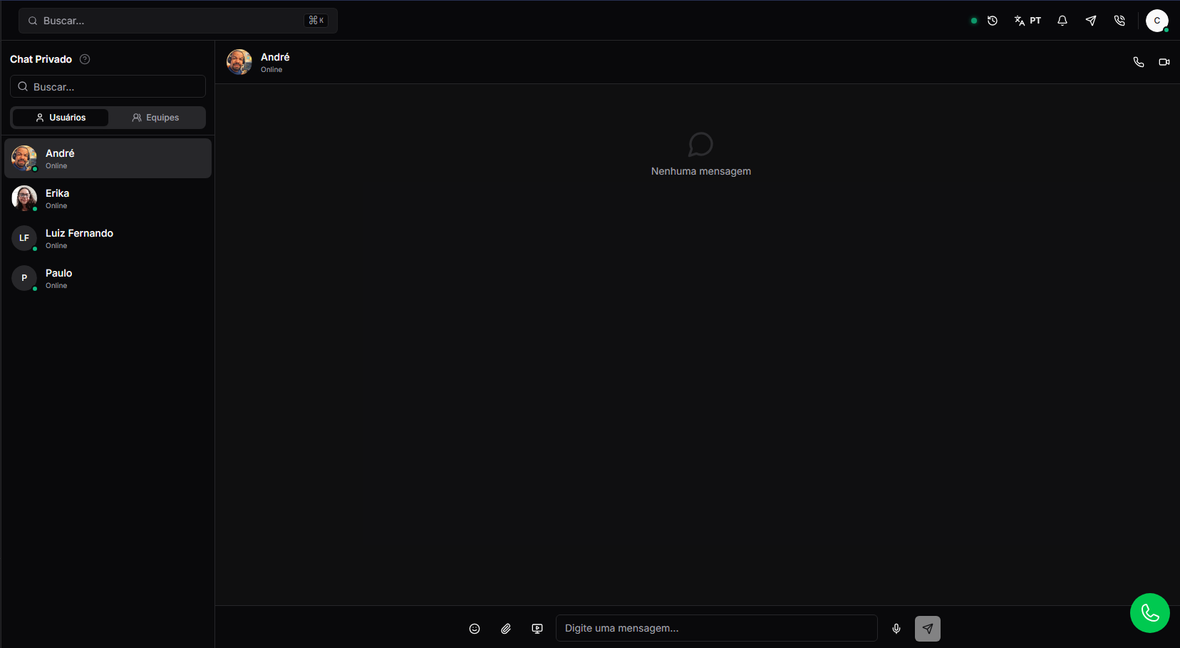 Dashboard com estatísticas de atendimento e indicadores operacionais